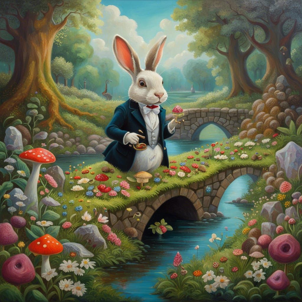 Cottagecore Rabbit Picnic in Gothic Forest