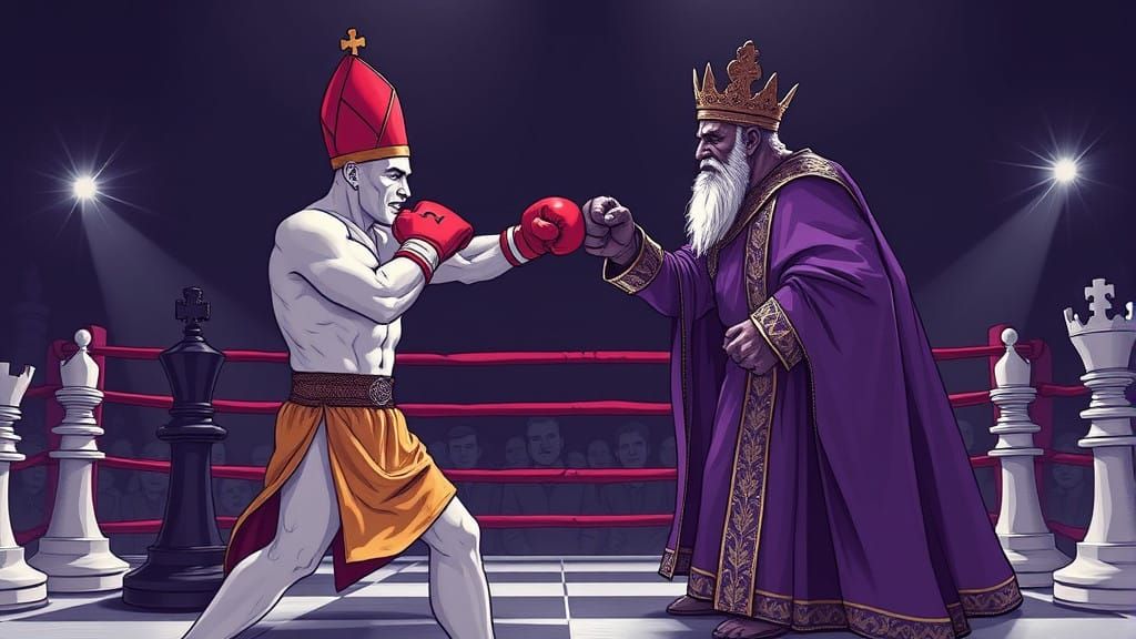 Cyberpunk Bishop Lands a Blow on the King