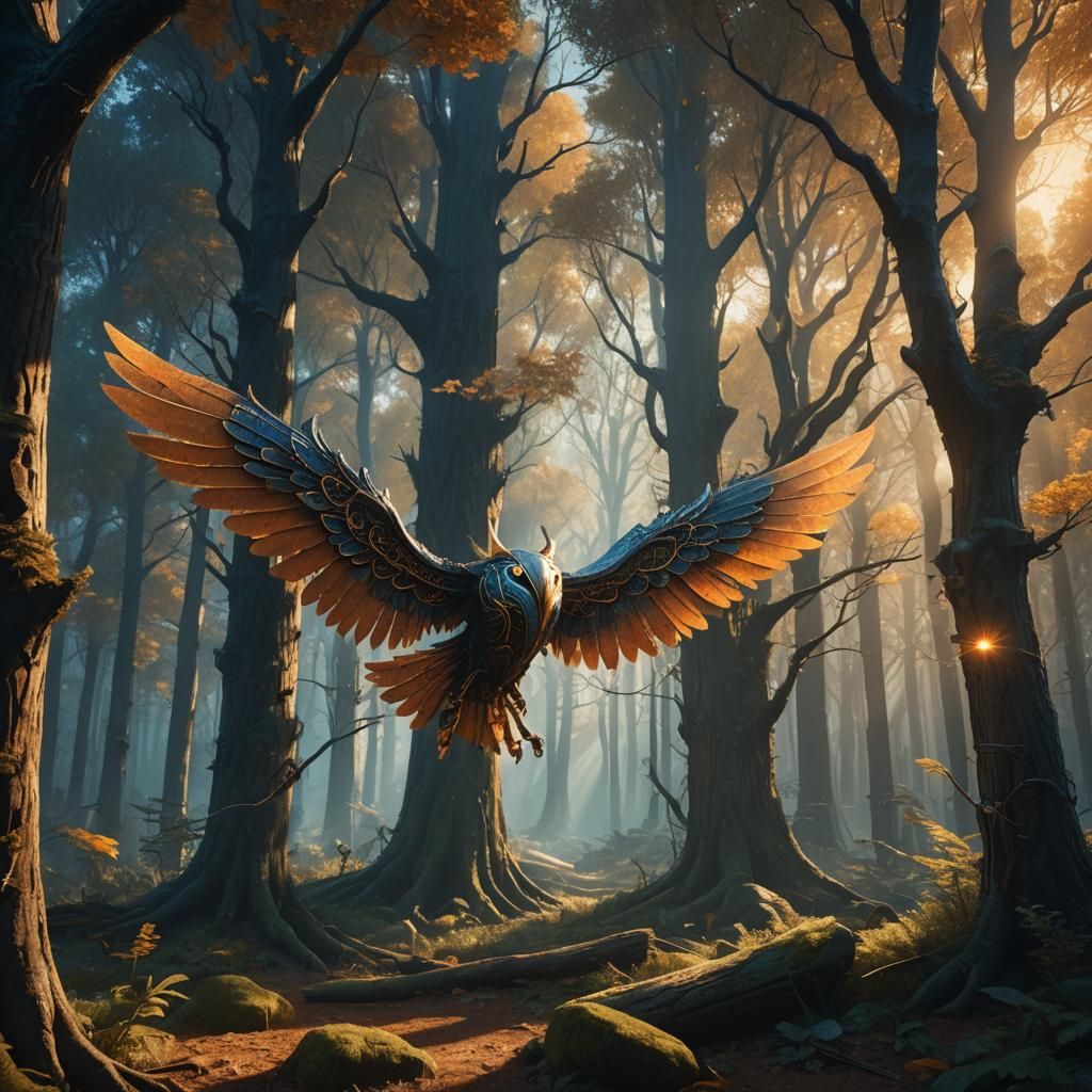 Winged Wood Soars Through Mystical Forest