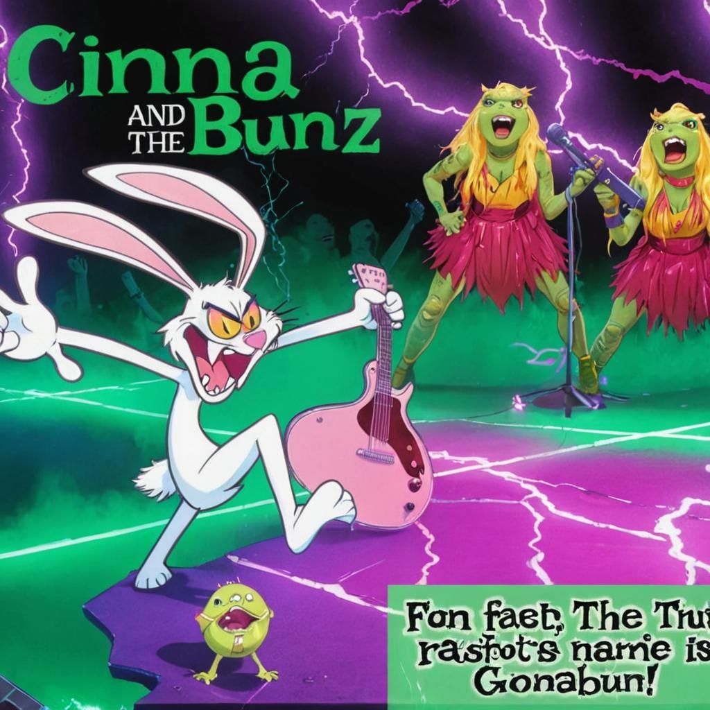 Heavy Metal Rabbit Rockstar, Turtles, and Neon Chaos