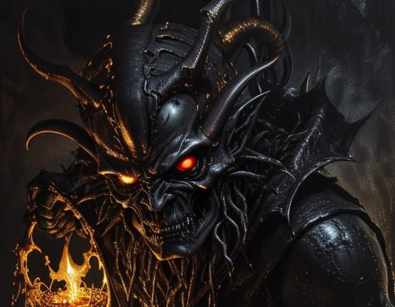 Demonic Escape from Sin's Trap in Grunge Oil Painting Style