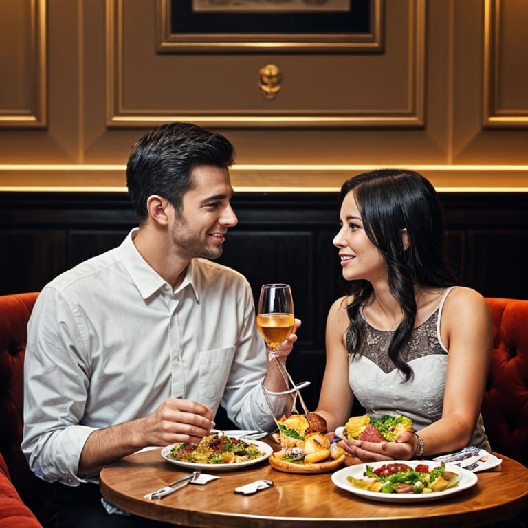 A Romantic Dinner Scene in a Luxurious Setting