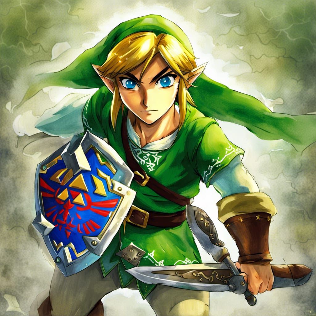 Link from Zelda in Anime Style