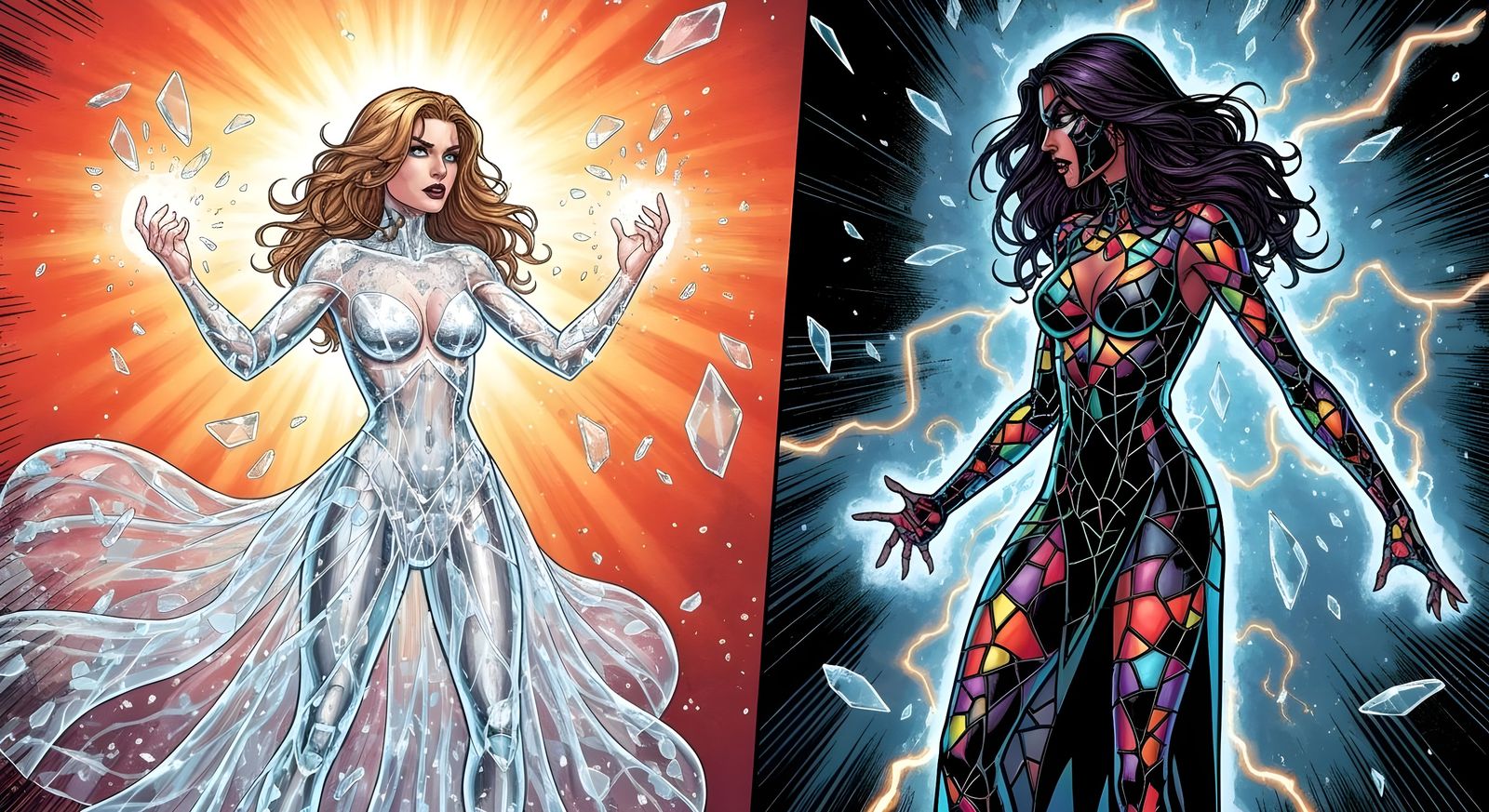 Heroine and Villainess Clash in Glass Dresses