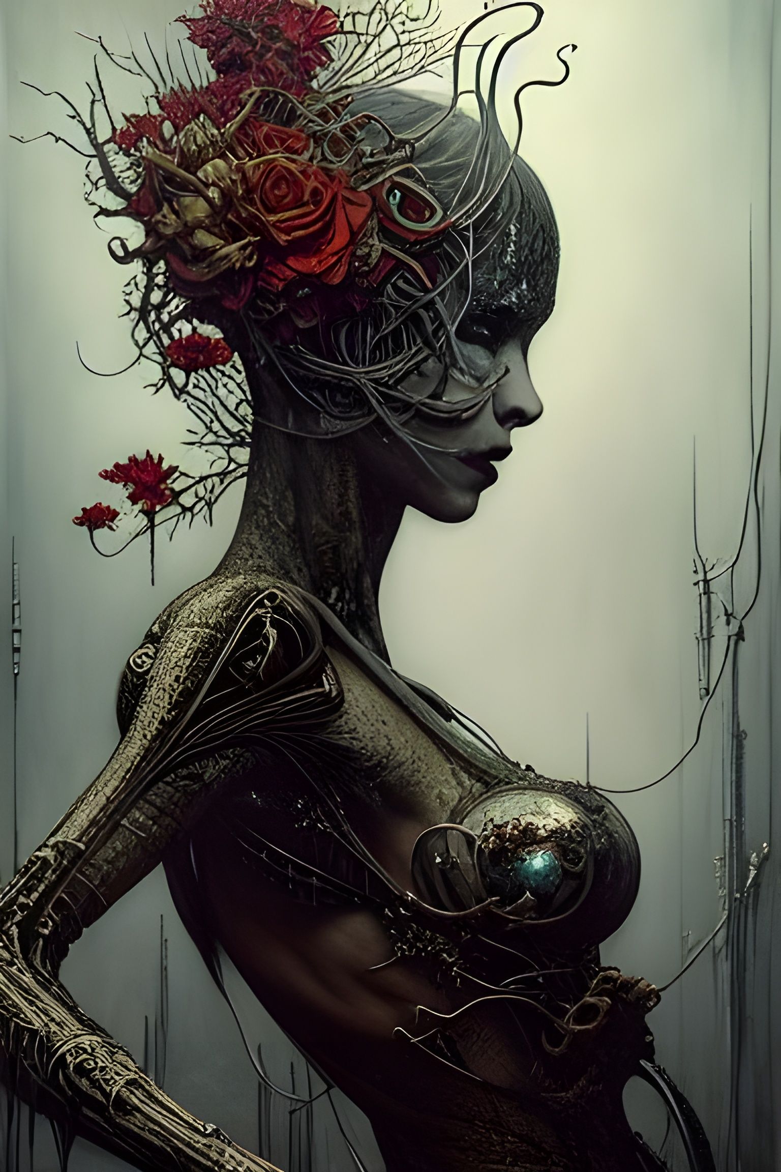 Elegant Sinister Fixer Upper in Digital Painting Style