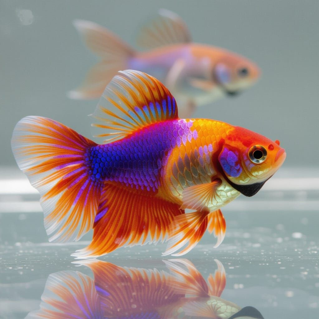 Cosmic Goldfish: Purple and Gold Fantasy