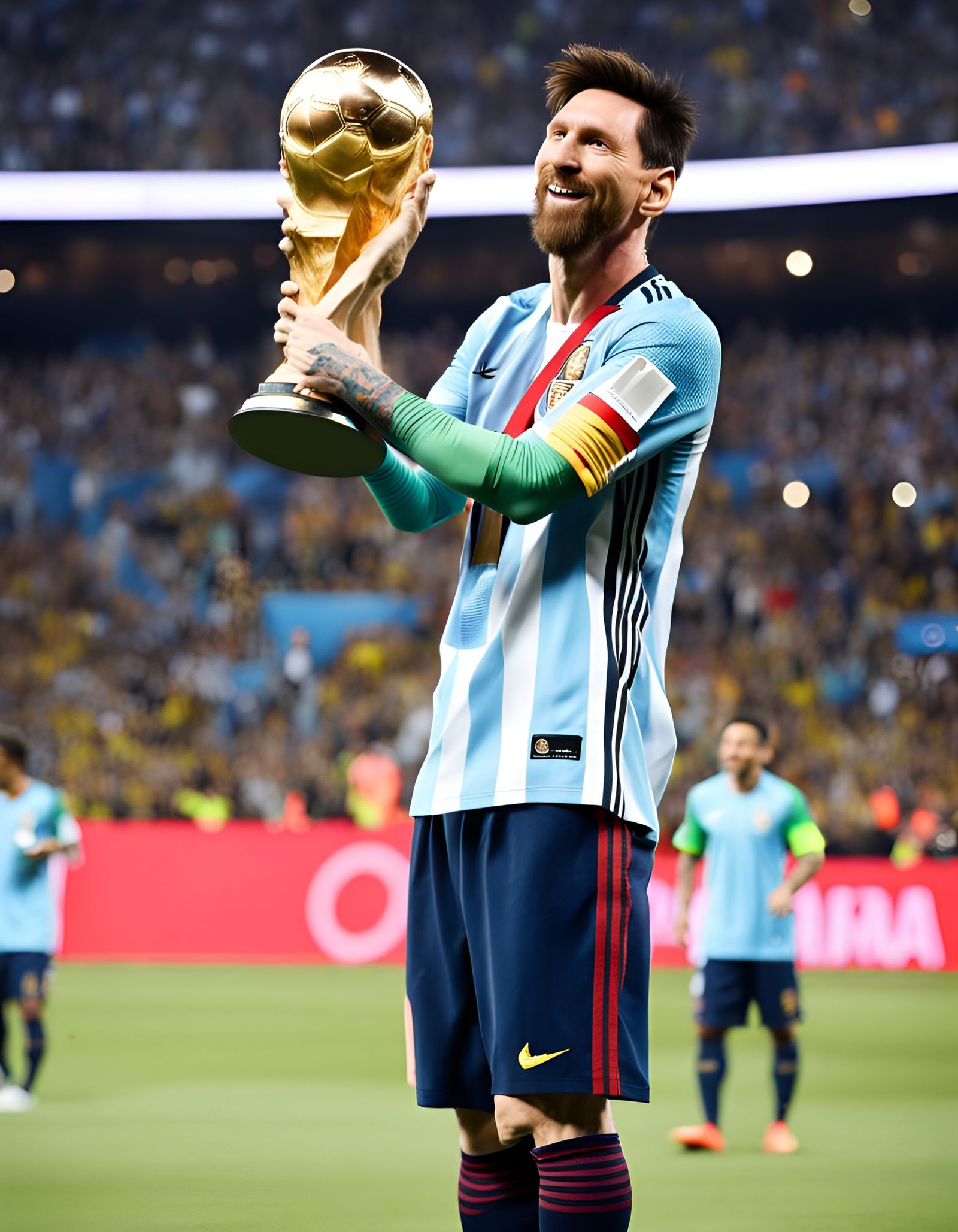 Lionel Messi Celebrates World Cup Win