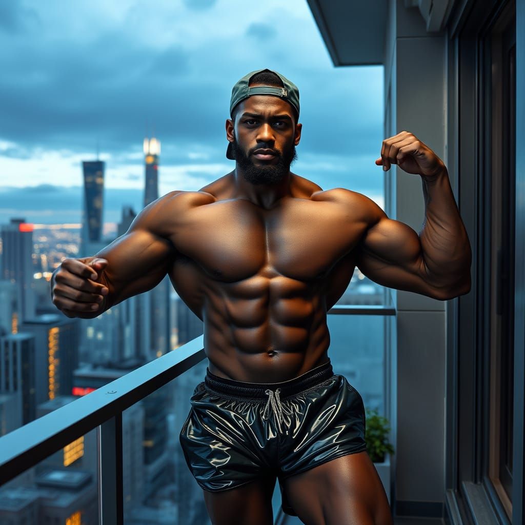 Handsome Immortal Werewolf Flexing on Balcony