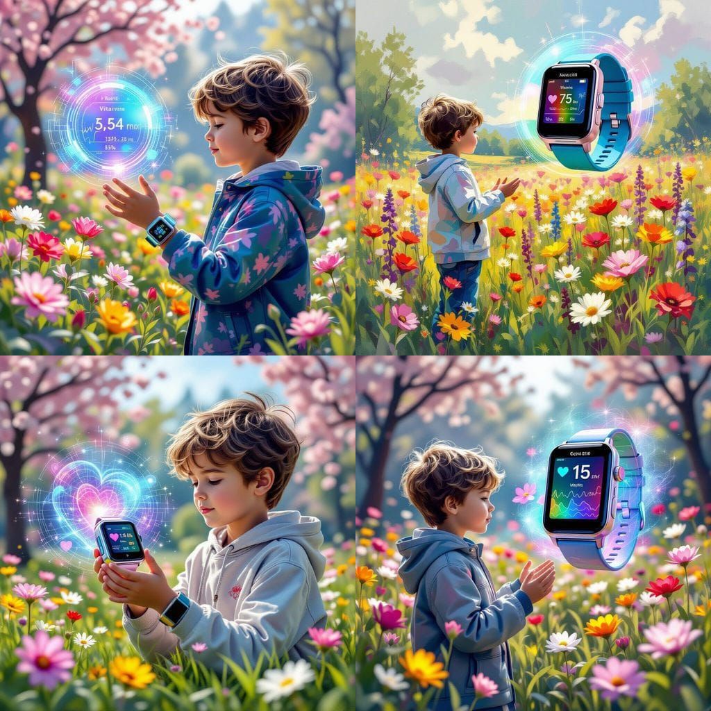 Magical Smartwatch Projecting Health Data in Spring