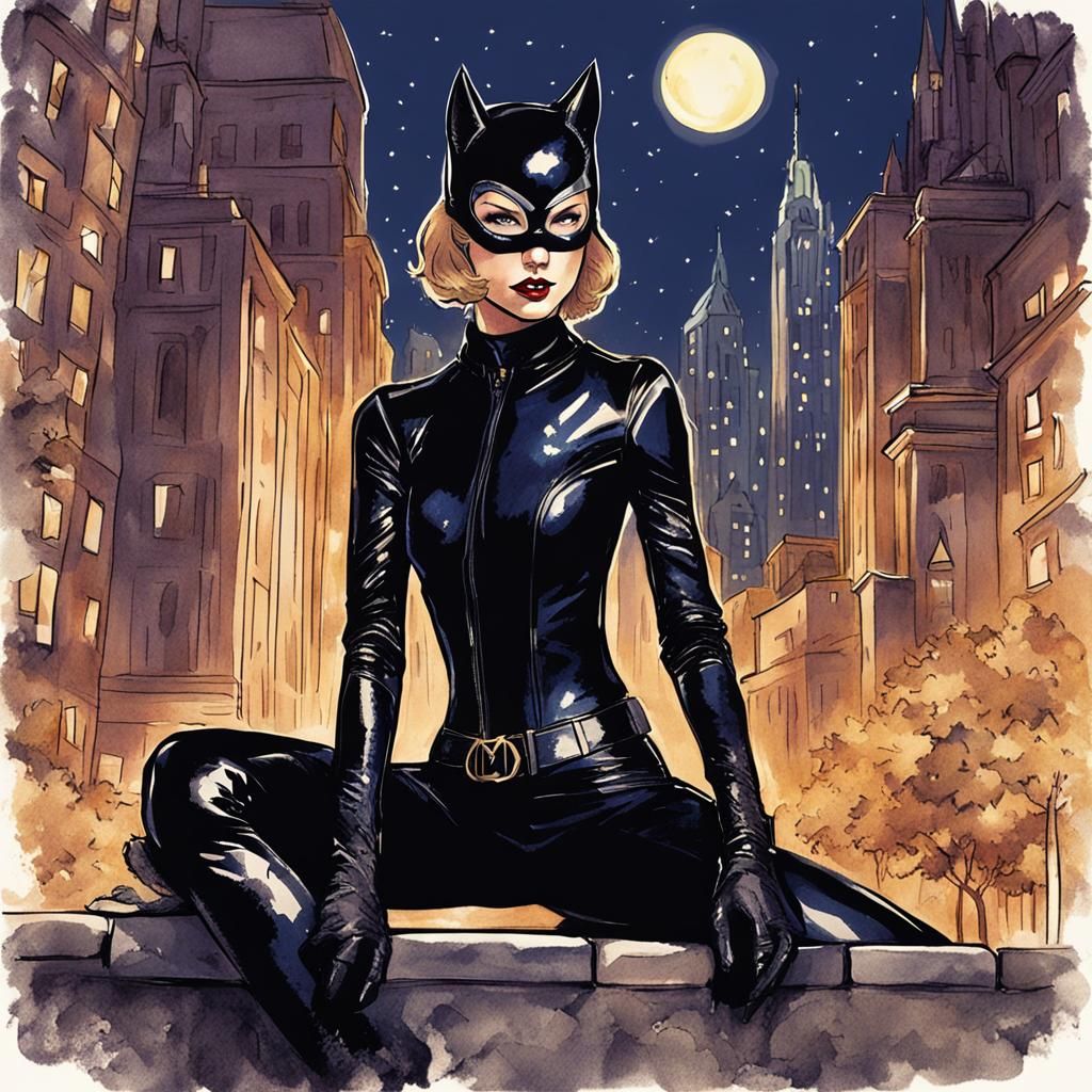 Catwoman Storybook Illustration