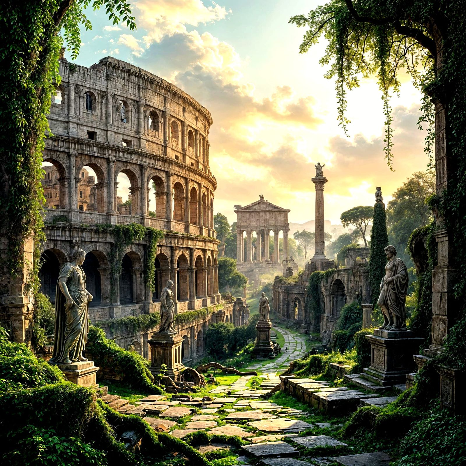 Ancient Rome's Colosseum Reclaimed by Nature