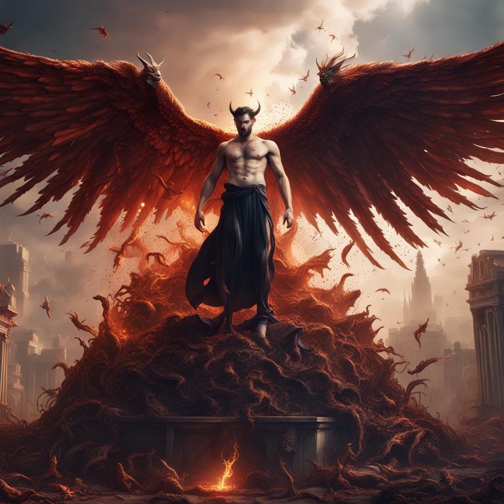 Lucifer's Descent: A Detailed Matte Painting