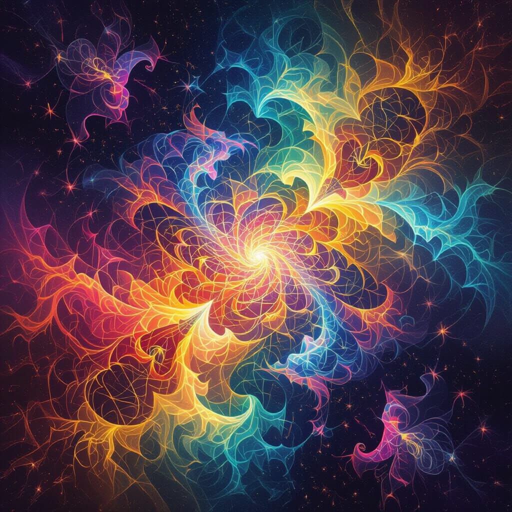 Psychedelic Animal Fractal Explosion in Cosmic Void