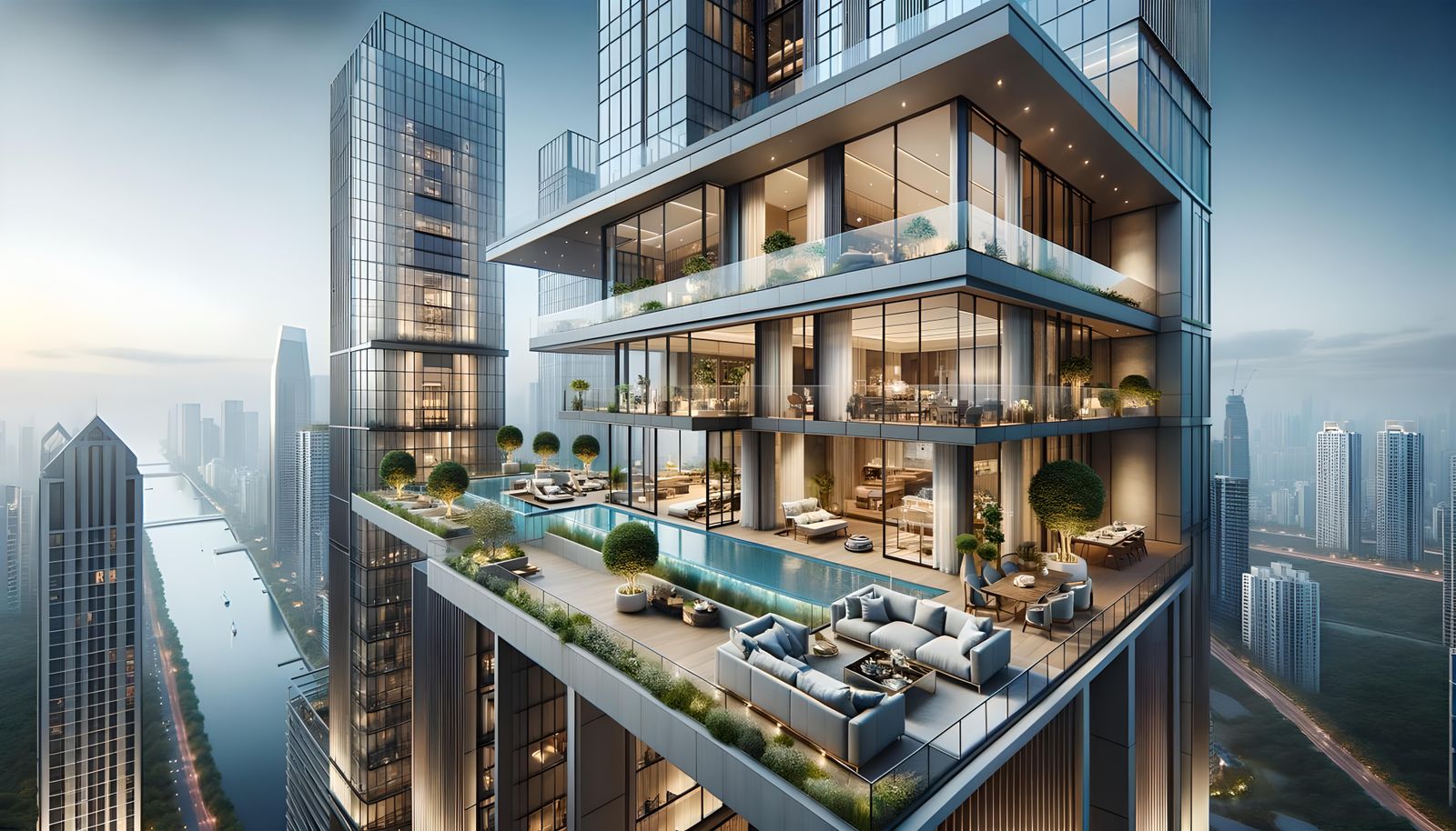 Luxury Penthouse Apartment with Panoramic City Views