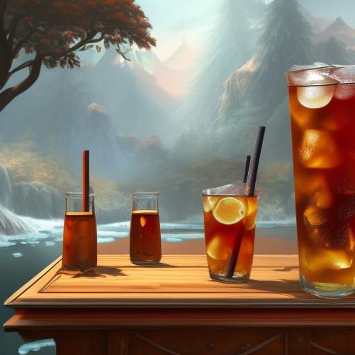 Iced Tea Still Life: Fantasy Matte Painting