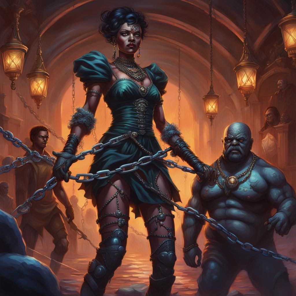 Giant Mistress with Whip: Hyperrealistic Concept Art