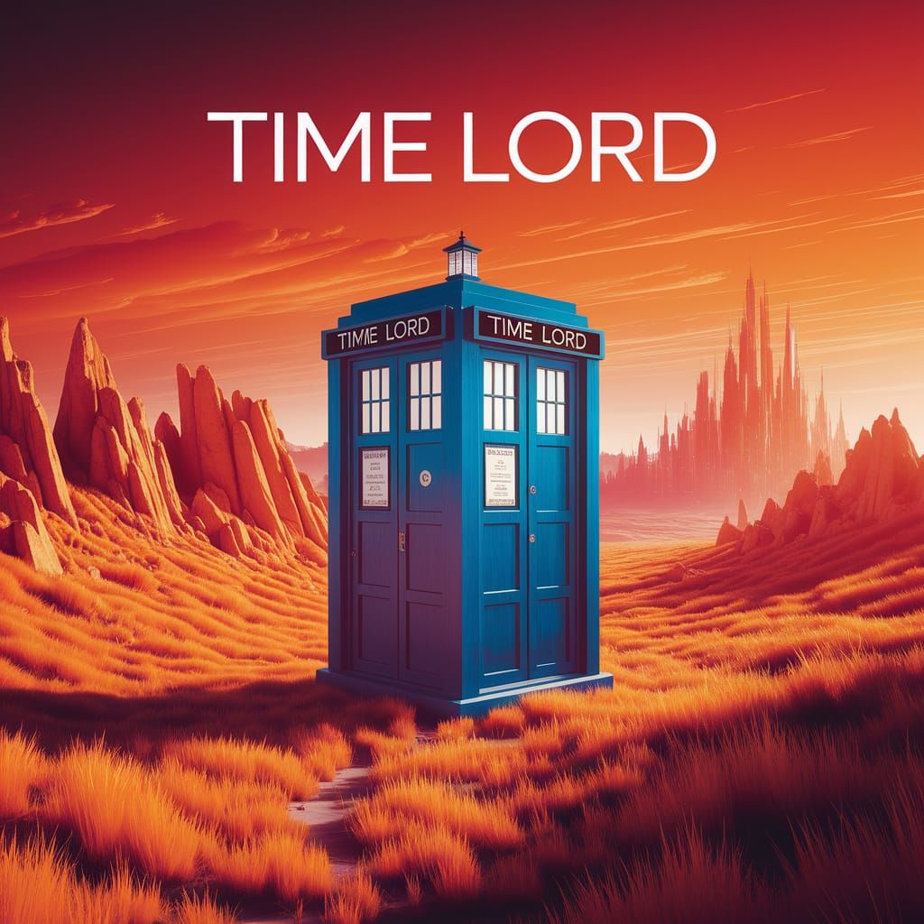 Time Lord Landscape with TARDIS, Fantasy Concept Art