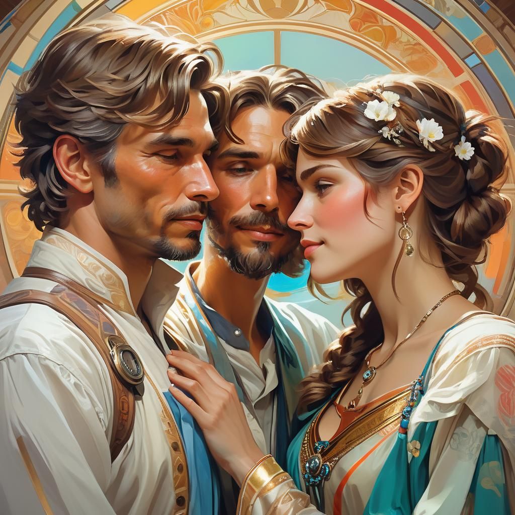 Steampunk Couple Portrait in Dynamic Lighting