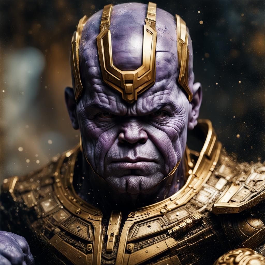 Hyperrealistic Portrait of Baby Thanos