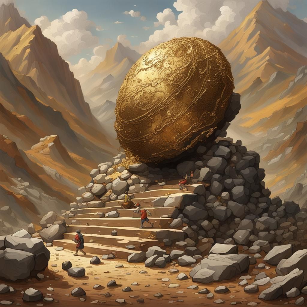 Stone Destroys Statue of Gold, Silver, Copper, Iron