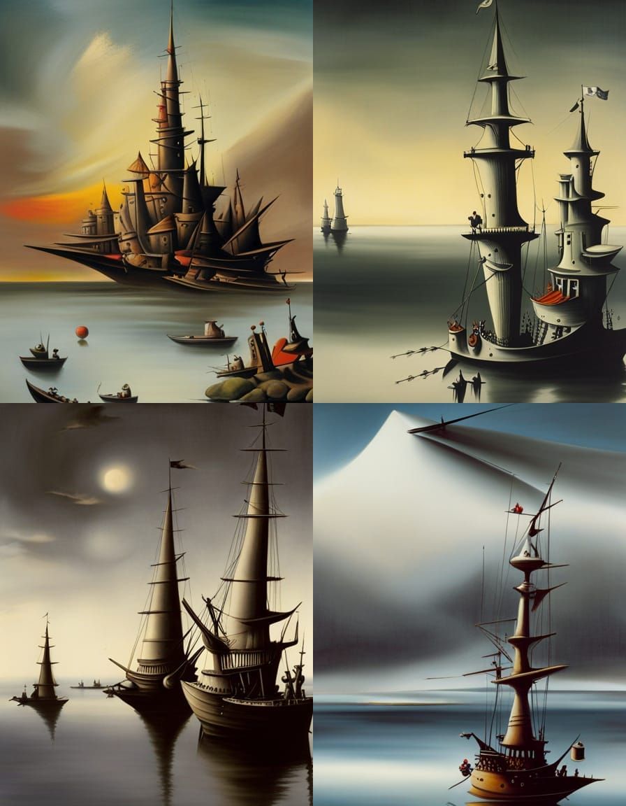 Abstract Biomorphic Landscape in Surrealist Style