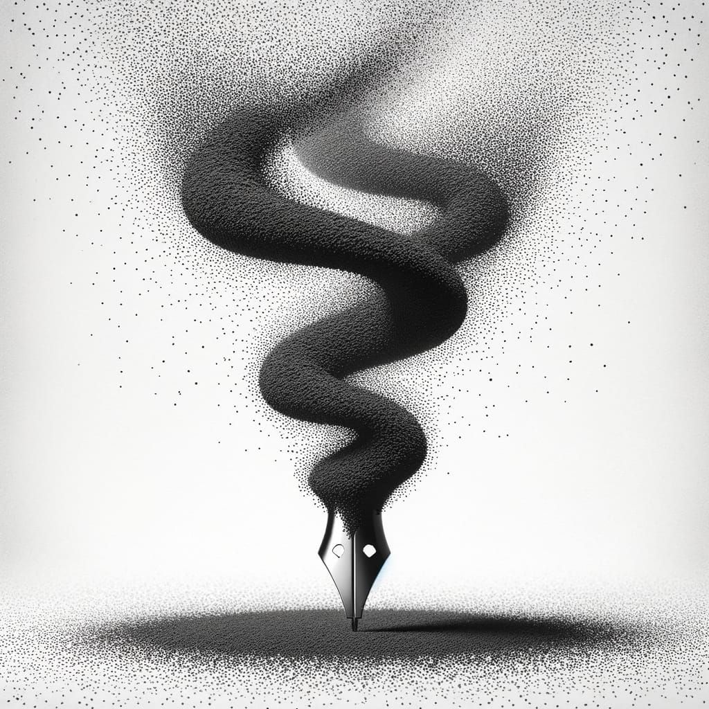 Surreal Black Sand Pen Forms Mysteriously in Mid-Air