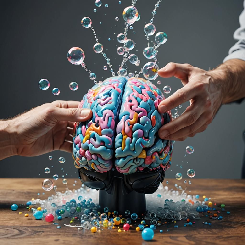 Realistic Brain Receiving Liquid Pour