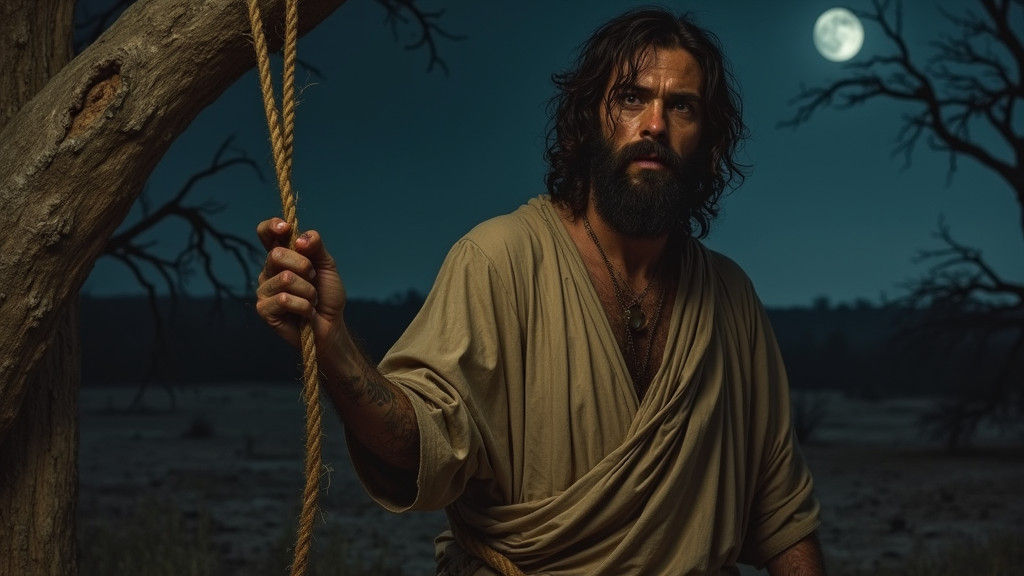 Desperate Man with Rope in Renaissance Style