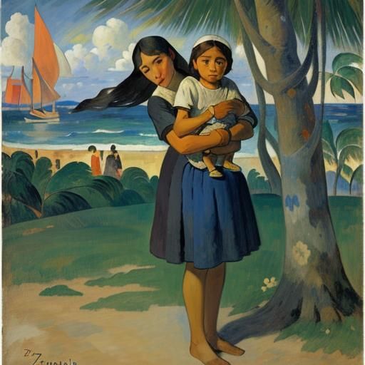 Intimate Scene in Impressionistic Style