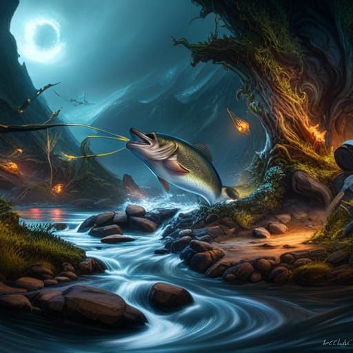 Pike Attack: Detailed Matte Painting in Deep Color