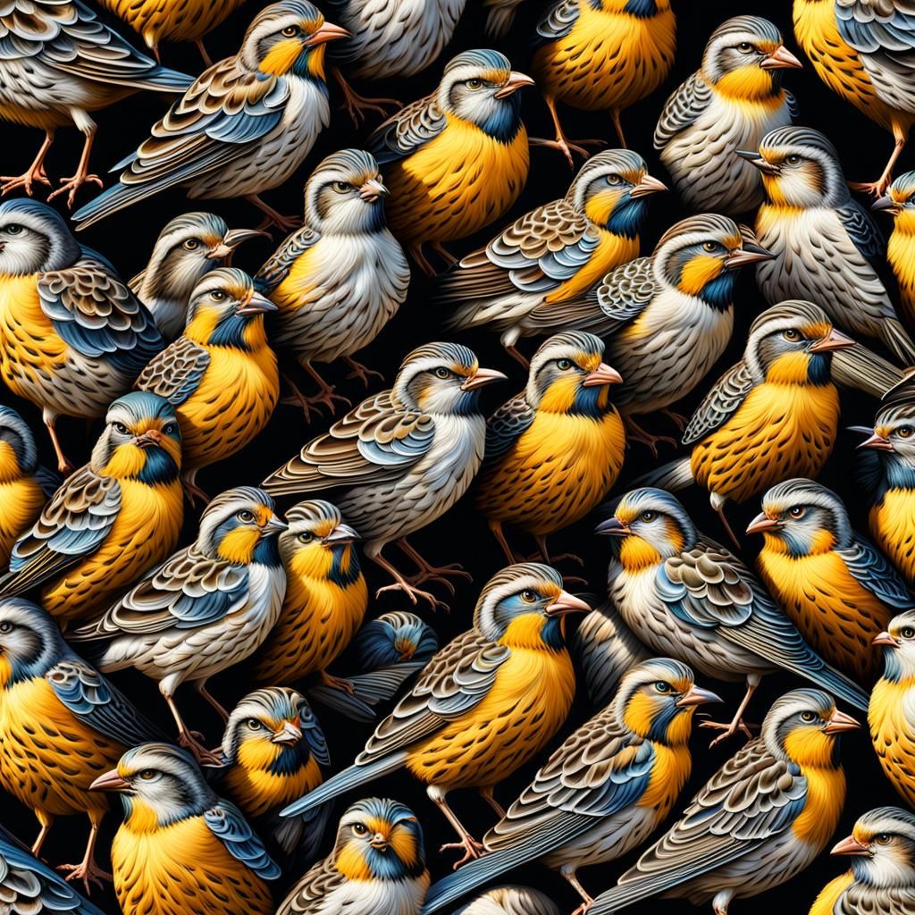 Blessed Flock of Larks in Photorealistic Detail