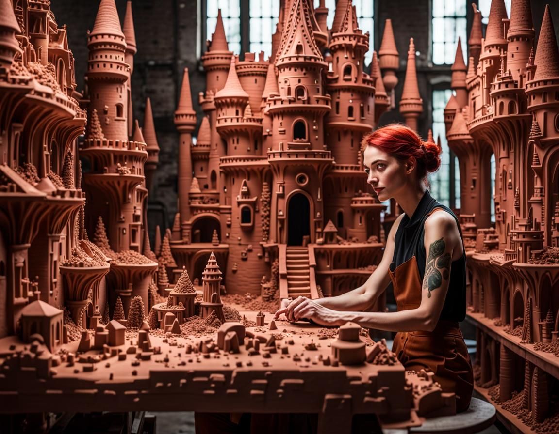 Artist's Clay Castle Workshop with Aquariums