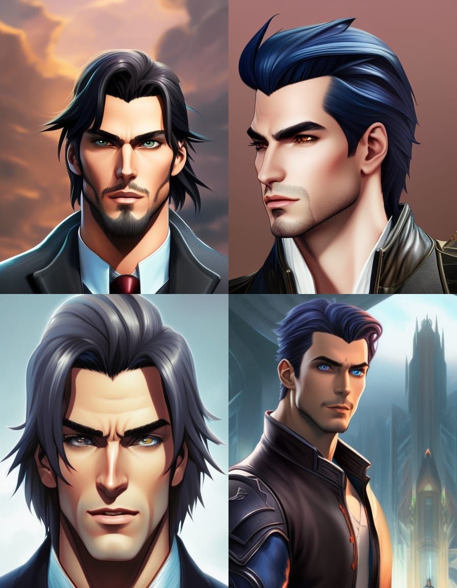 Mysterious Man with Dark Hair in Comic Book Art