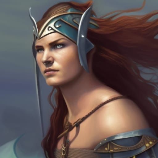 Atlantis Viking Shieldmaiden Ready for Battle