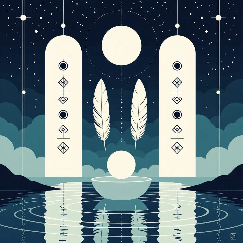 Ofun Meji: Minimalist Yoruba Spirituality Wallpaper