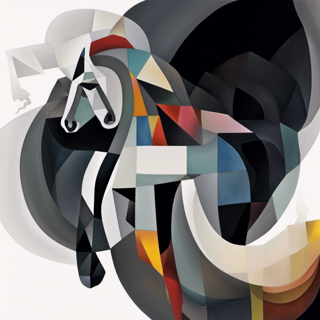 Colorful Surrealist Centaur in Picasso Style