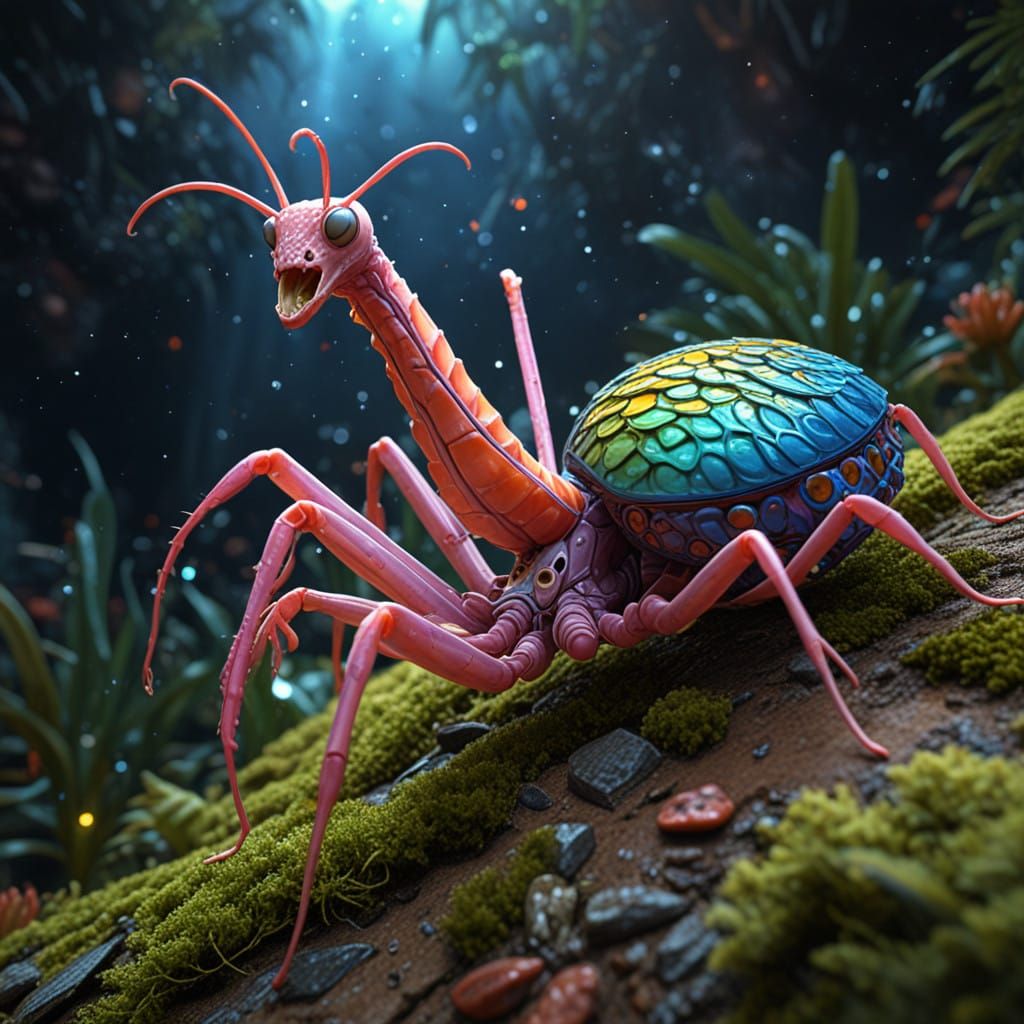 Surreal, Fantastical Alien Exoplanet in Vibrant, Intricately...