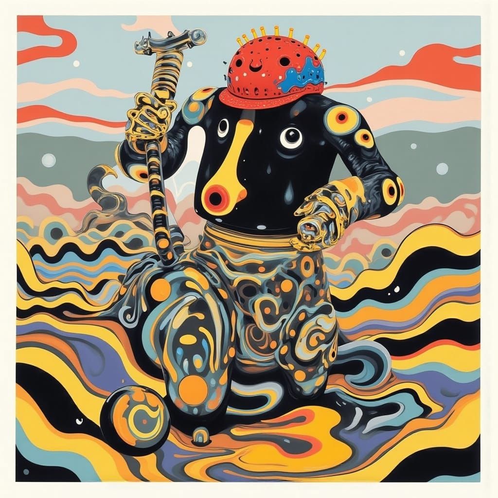 Psychedelic Surrealism Art with Screeching Dots