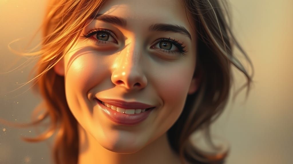Woman's Serene Portrait in Impressionist Style