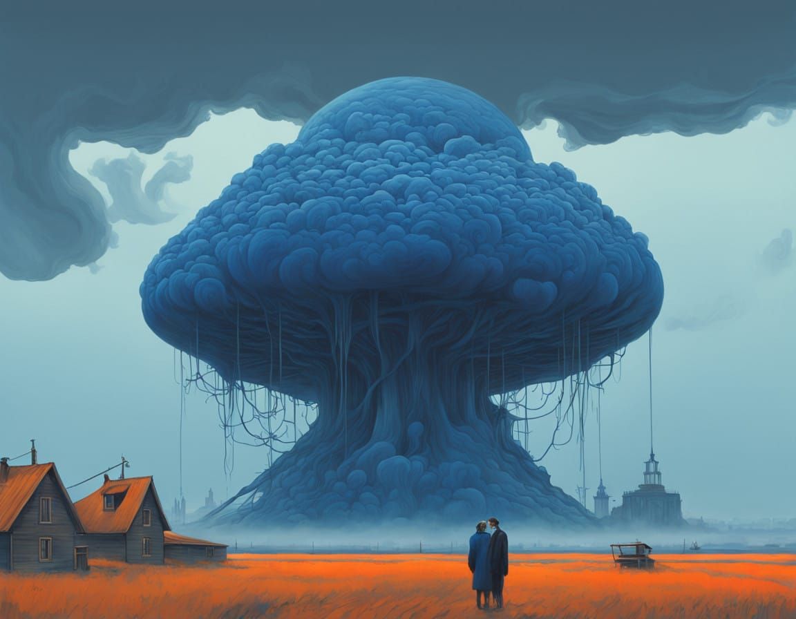 Ethereal Being in Celestial Blue Hues