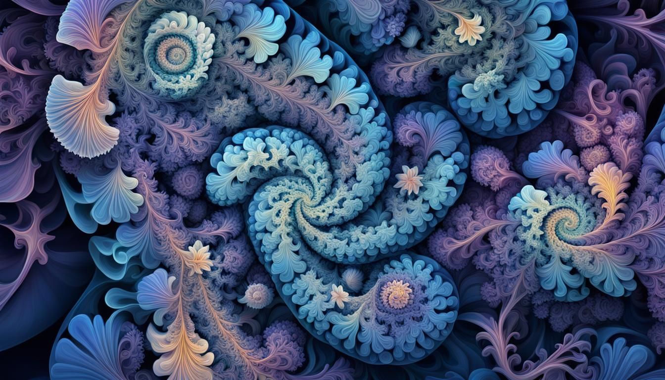 Botanical Fractal in Haeckel Style