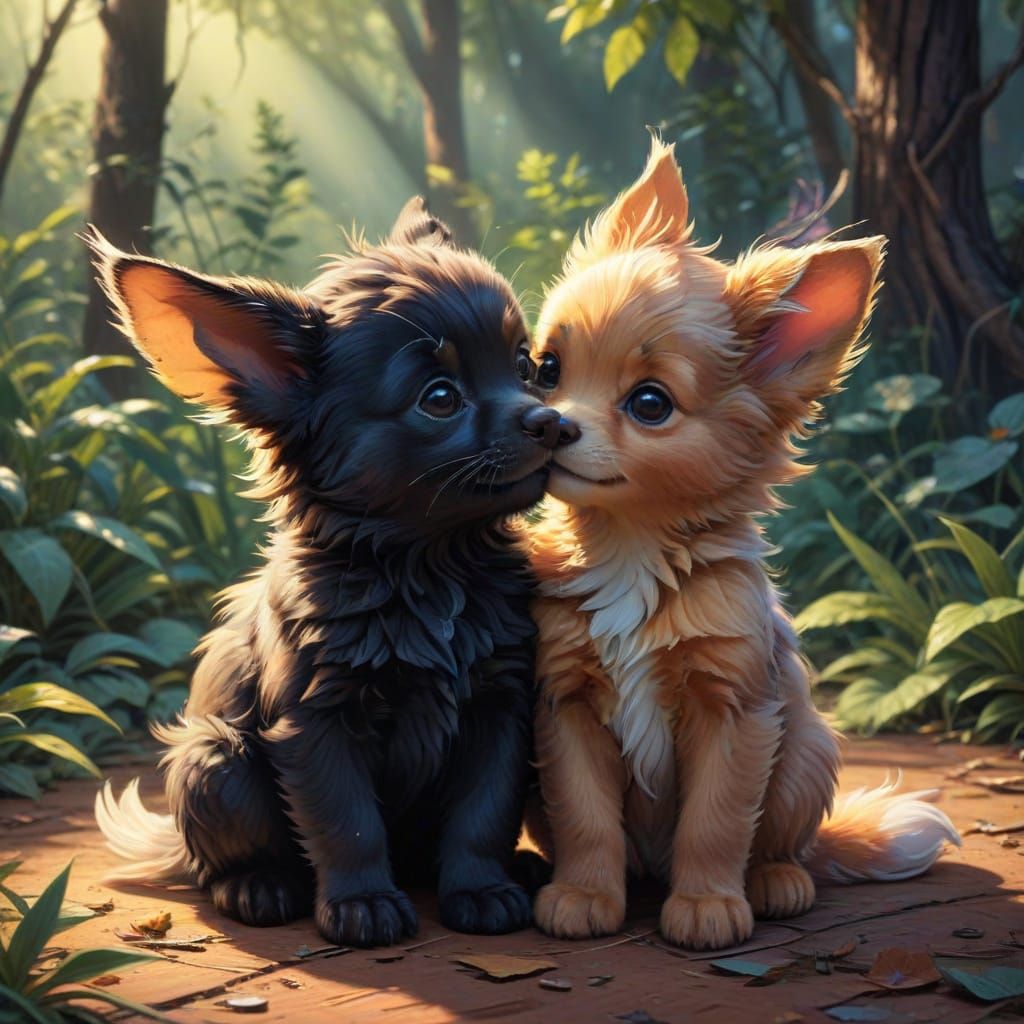 Sunny Animal Duos in Classic Cartoon Style