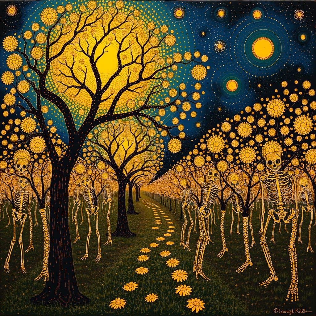 Orchard of Grateful Bones: Ancestral Skeletons in Dot Art St...