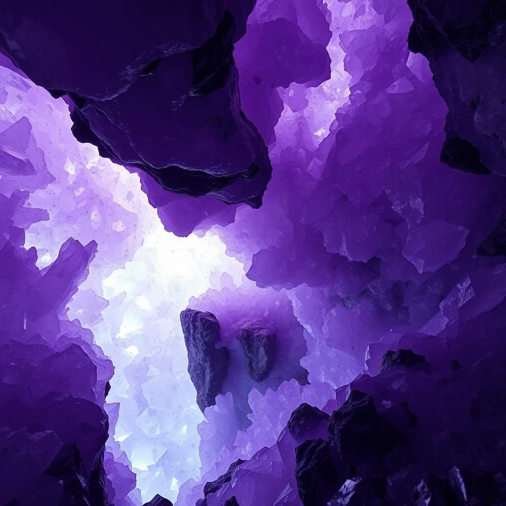 Ethereal Amethyst Cave: A Hyperrealistic Mystical Realm