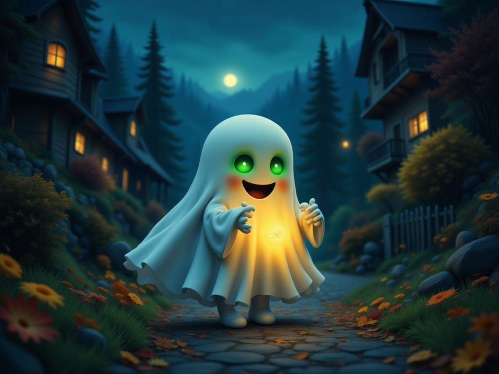 Friendly Ghost Trick-or-Treating with Pillowcase