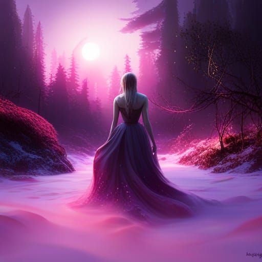 Abstract Spooky Forest Figurine with Aurora Lighting