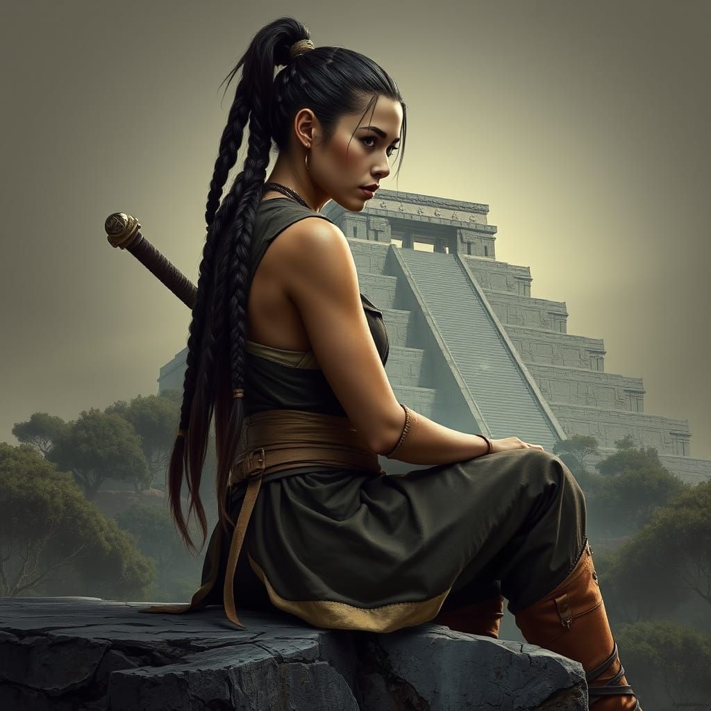 Dark Fantasy Warrior in Moody, Chiaroscuro Lighting