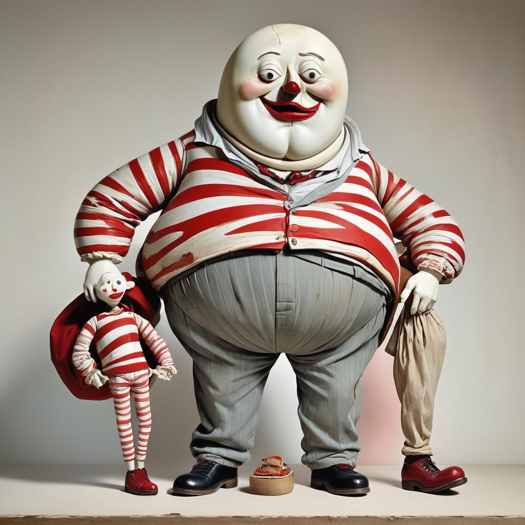 Surreal Figure with Multiple Heads