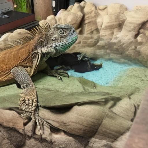 Iguana's Furnished Terrarium: A Miniature World