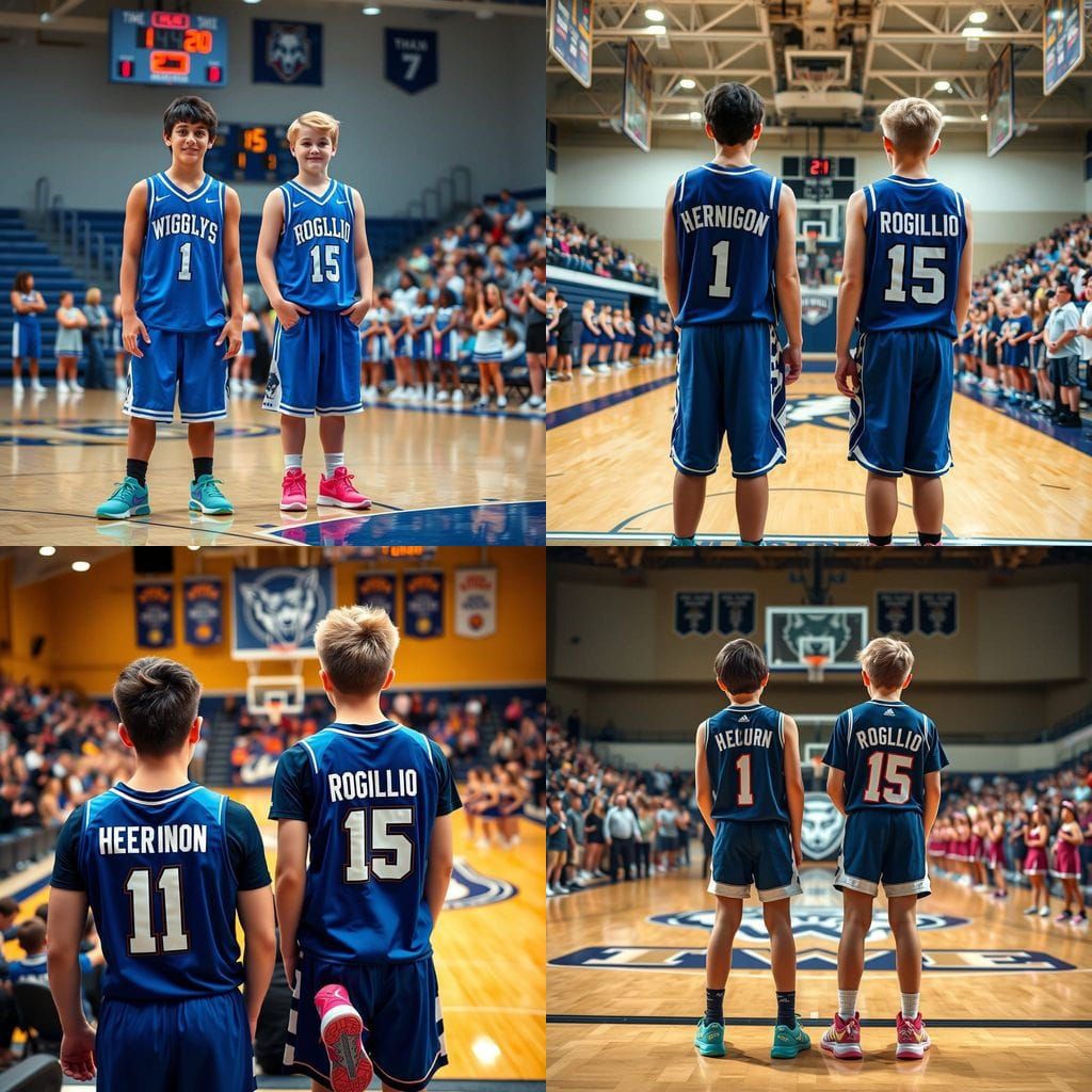 High School Basketball Players Stand Ready